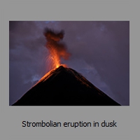 Strombolian eruption in dusk